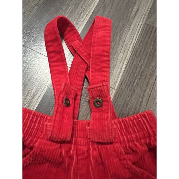 Vintage Baby's Izod Lacoste 18 Months Red Corduroy Pants W/ Suspenders 80s Vtg - Picture 4 of 8
